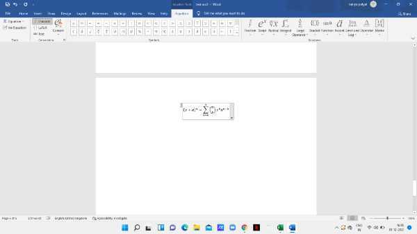 How To Write Math Equations In Word