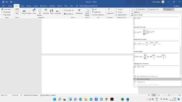 How To Write Math Equations In Word