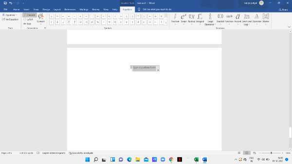 How To Write Math Equations In Word
