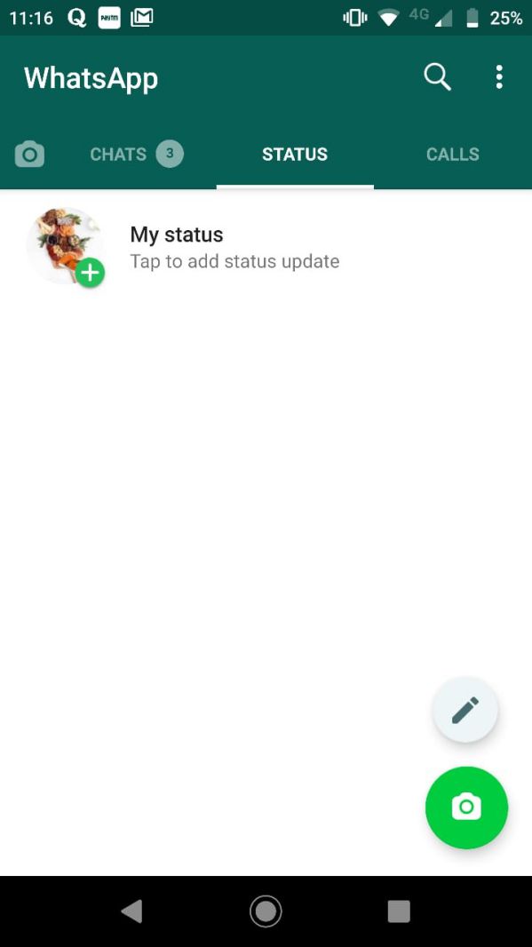 How to write text status in WhatsApp