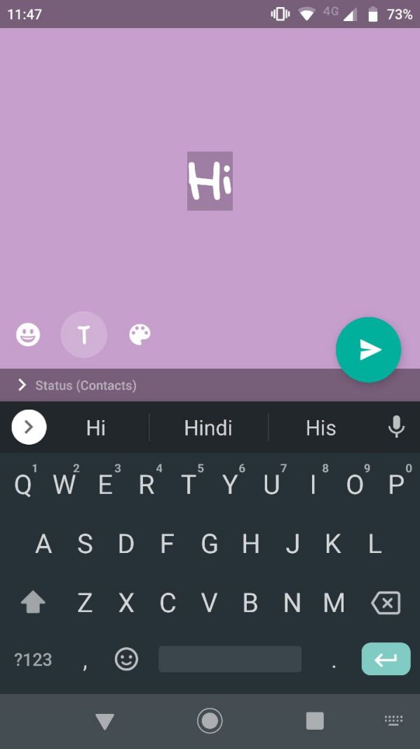How to write text status in WhatsApp
