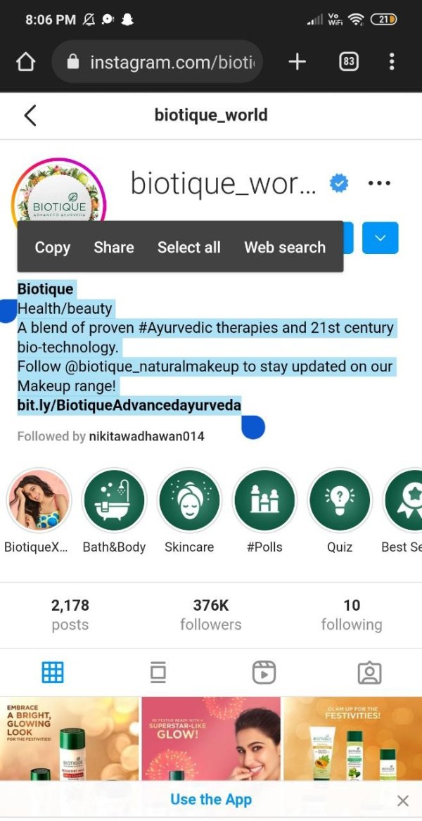 Instagram Bio Copy And Paste