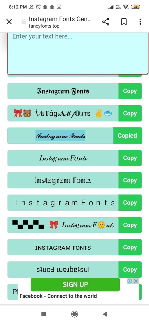 Instagram Bio Fonts Copy And Paste