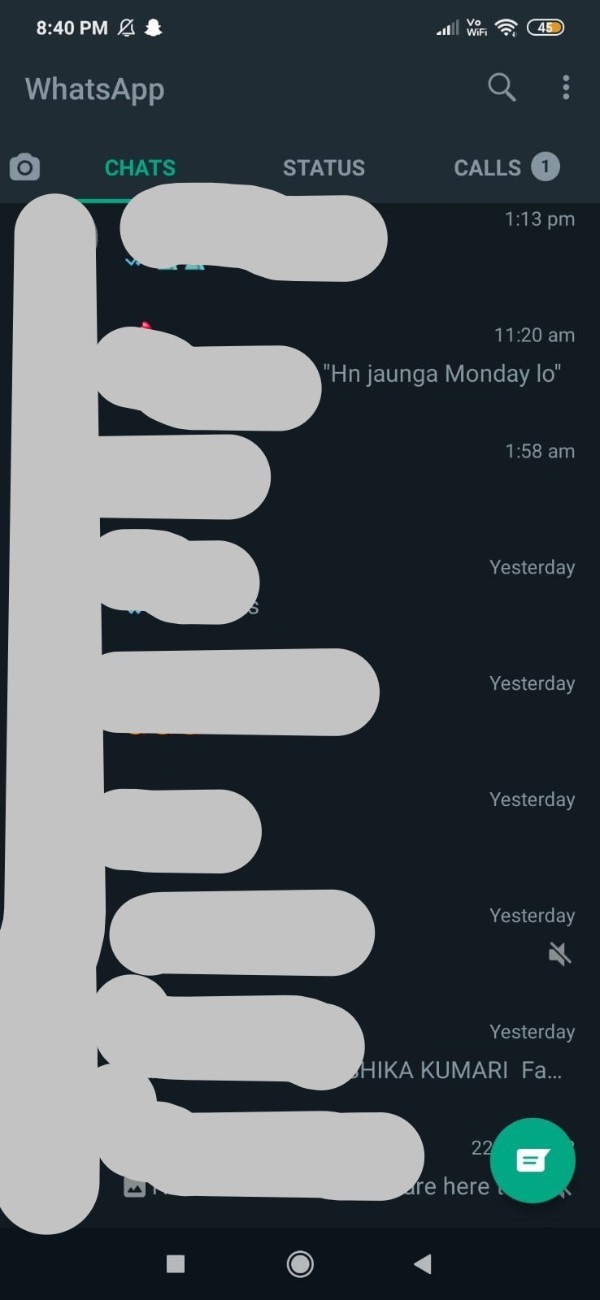 WhatsApp Contacts Not Showing