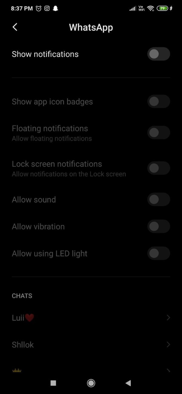 WhatsApp Notification Not Showing