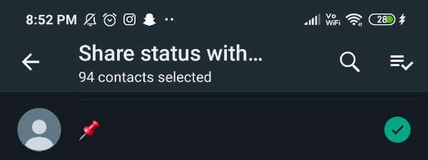 WhatsApp Status Privacy Only Share With