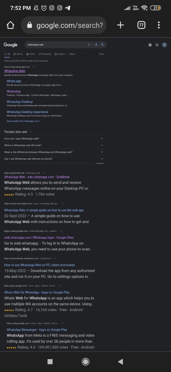 WhatsApp Web On Mobile