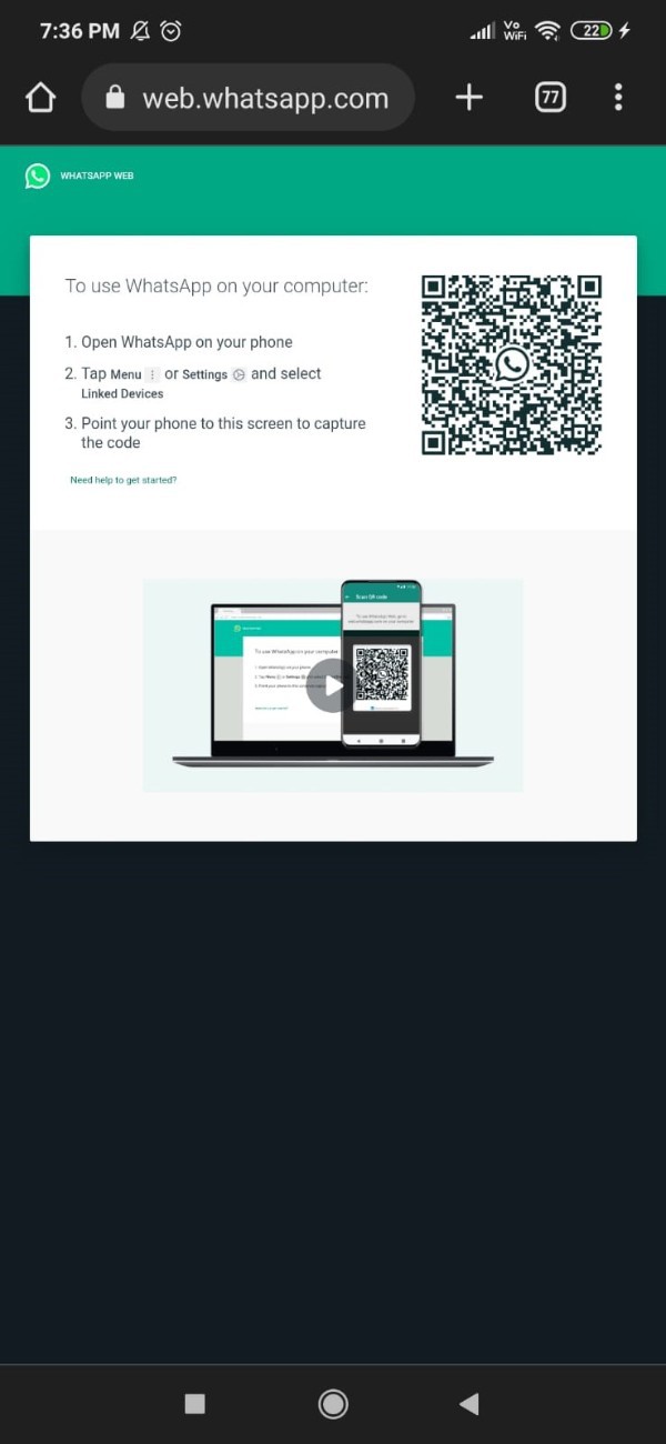 WhatsApp Web On Mobile