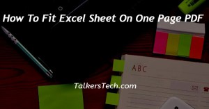 How To Fit Excel Sheet On One Page PDF