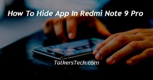 How To Hide App In Redmi Note 9 Pro